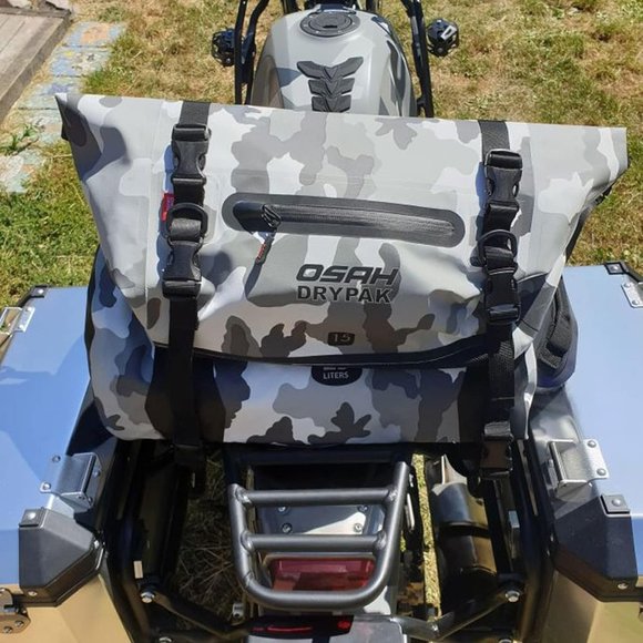 IRON JIA'S Motorcycle 500D PVC 40L Waterproof Reflective Tail Duffle Bag Saddle - Picture 4 of 6